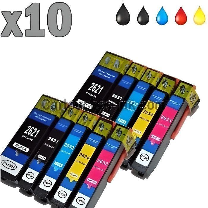 10 BLEKKPATRONER EPSON 33XL - T3351-33-61-3362-3363-3364 EPSON ORANSJE kompatibel