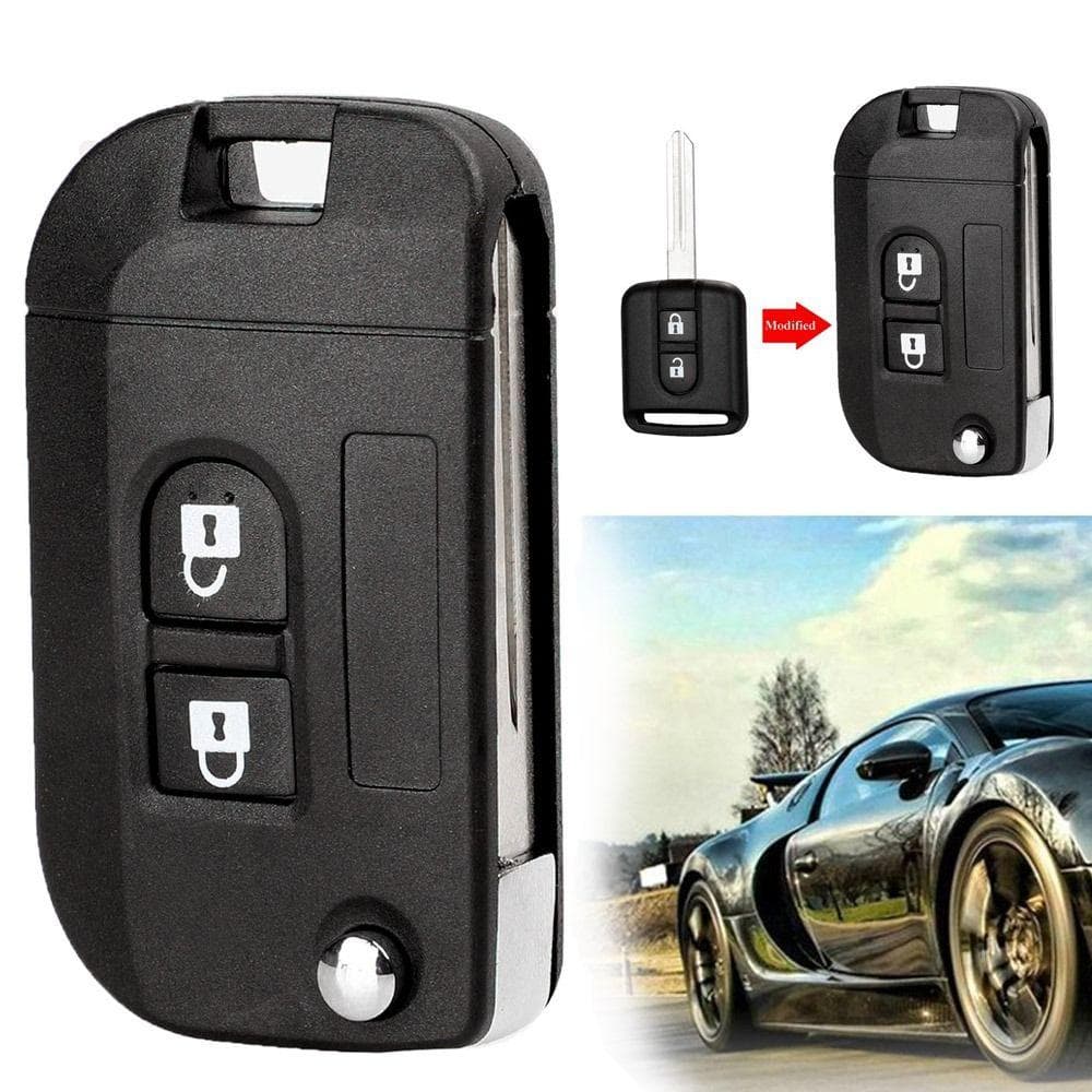 2-knappers fjernkontroll for bilnøkkel for Nissan Qashqai Micra Navara Almera Note Primera Sunny bilnøkkel