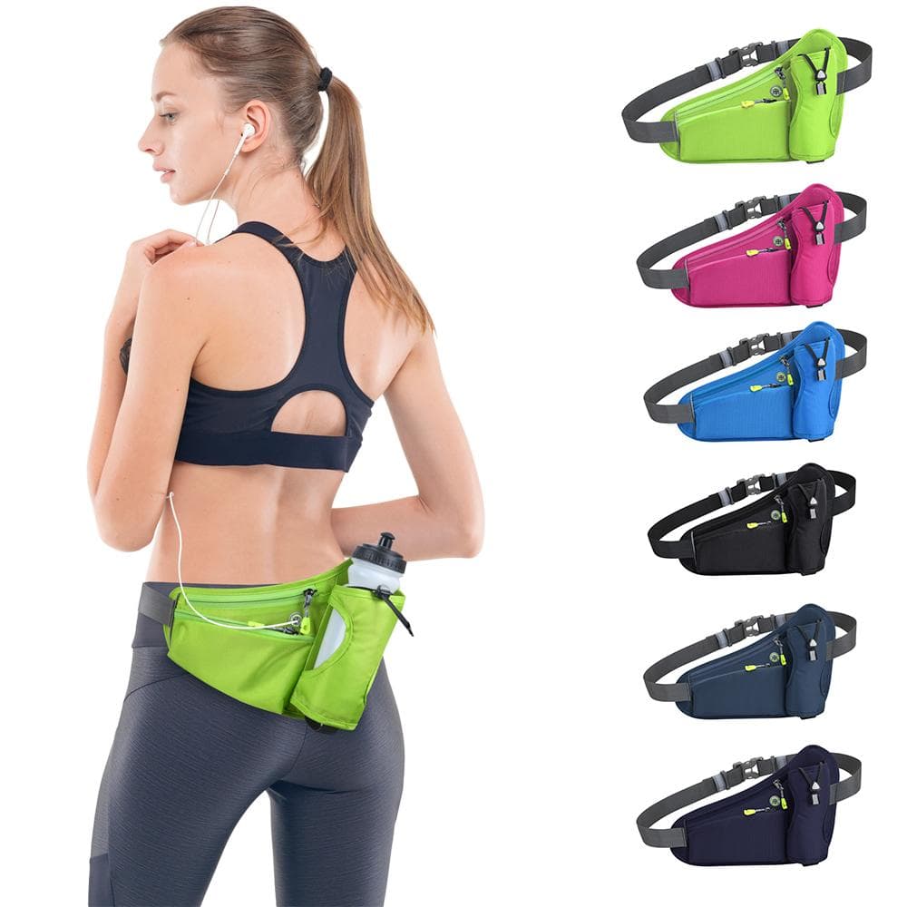 Sports Hydration Belte Bag Løpebelte Midjepakke Bum Bag med vannflaskeholder for menn kvinner rosa rød farge