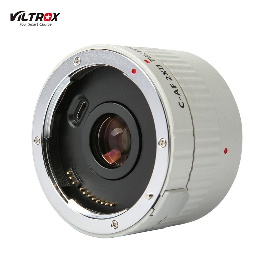 Viltrox C-AF 2XII forstørrelses telekonverter-forlenger objektiv med autofokusfeste for Canon EOS EF-objektiv Svart