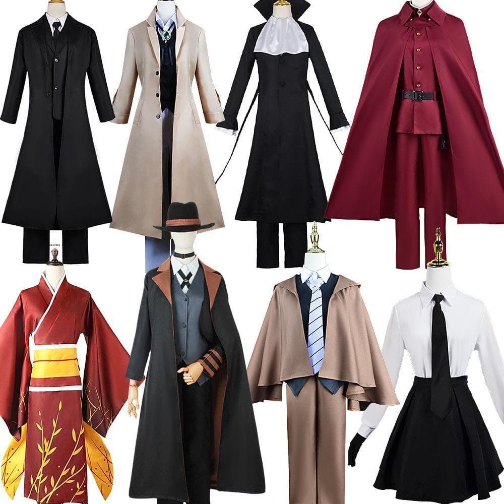 Bungo Stray Dogs Dazai Osamu & Nakahara Chuuya Anime Cosplay Kostymesett Tilgjengelig cm