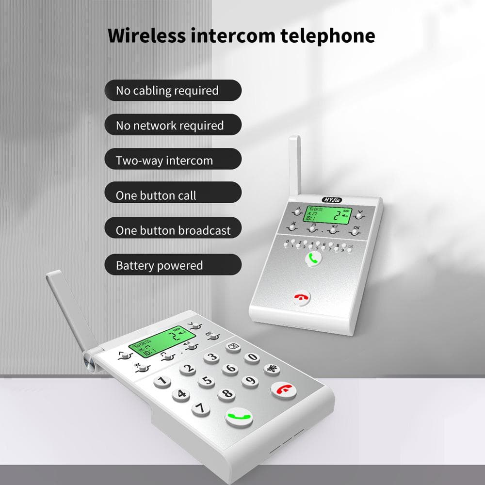 Trådløst intercom-system Smart Digital Voice Calling Machine Trådløs kontorintercom-maskin Svart