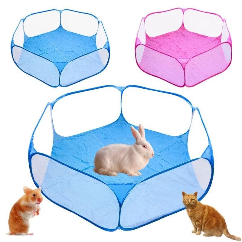 Bærbar sammenleggbar lekegrind lekegrind for liten hund Katt Spilleplass gjerde Hamster Chinchillaer Marsvin Smådyrbur Blå