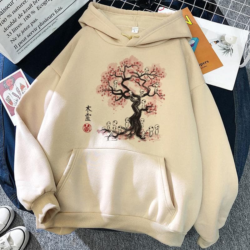 Langermet for menn og kvinner Studio Ghibli Totoro Japansk Anime Morsom tegneseriehettegenser Kvinner Spirited Away Miyazaki Hayao Sweatshirt 90-talle