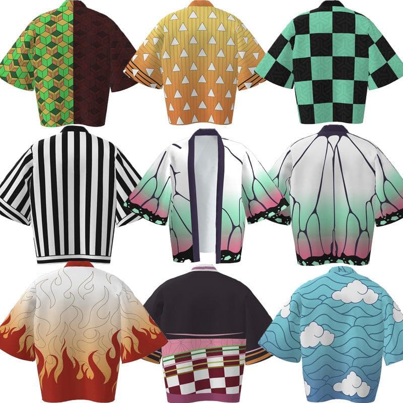 Herre og kvinner Demon Slayer Anime Perifer Haori Kimono Jakke Tanjiro Sett Badekåpe Kappe Pyjamas cm