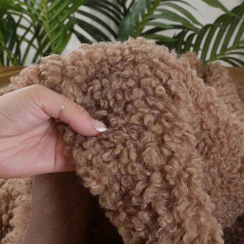 50x50cm Tykkere Imitert Midt-Sau Rull Ull Plysjstoff for Bomullsdukkehår Klut Plysjleketøy Håndlaget DIY Klesstoff