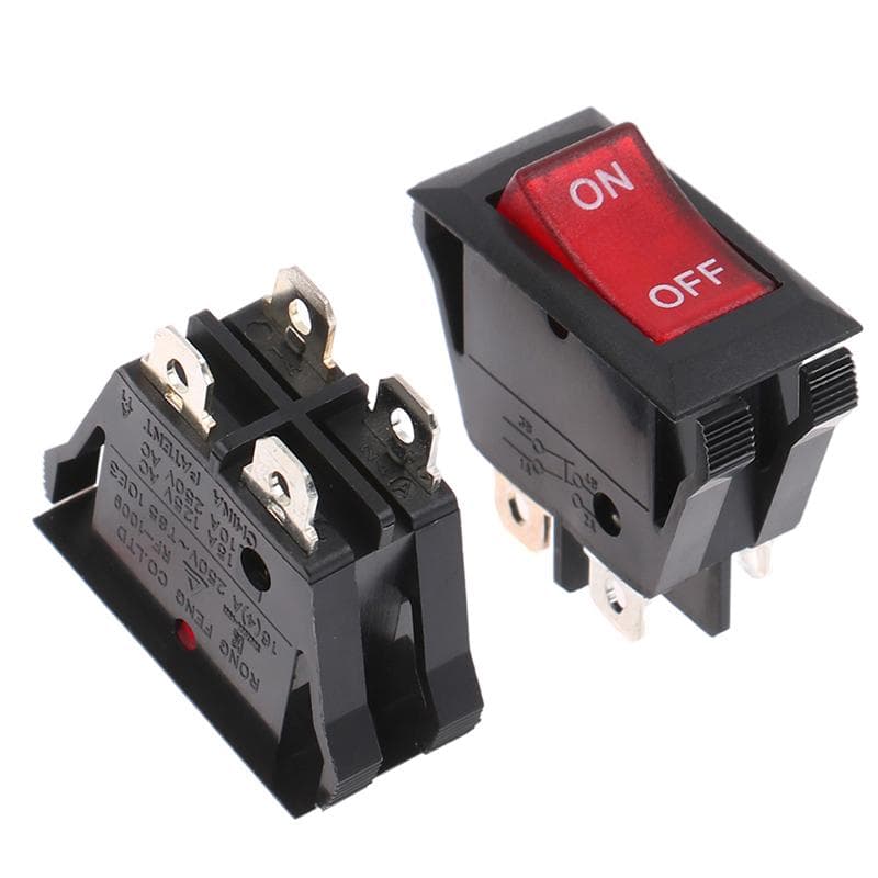 4-pinners strømbryter vippe Rf-1009 16A kontrollbryter med LED-lys for Rongfeng På/Av/I/O-bryter