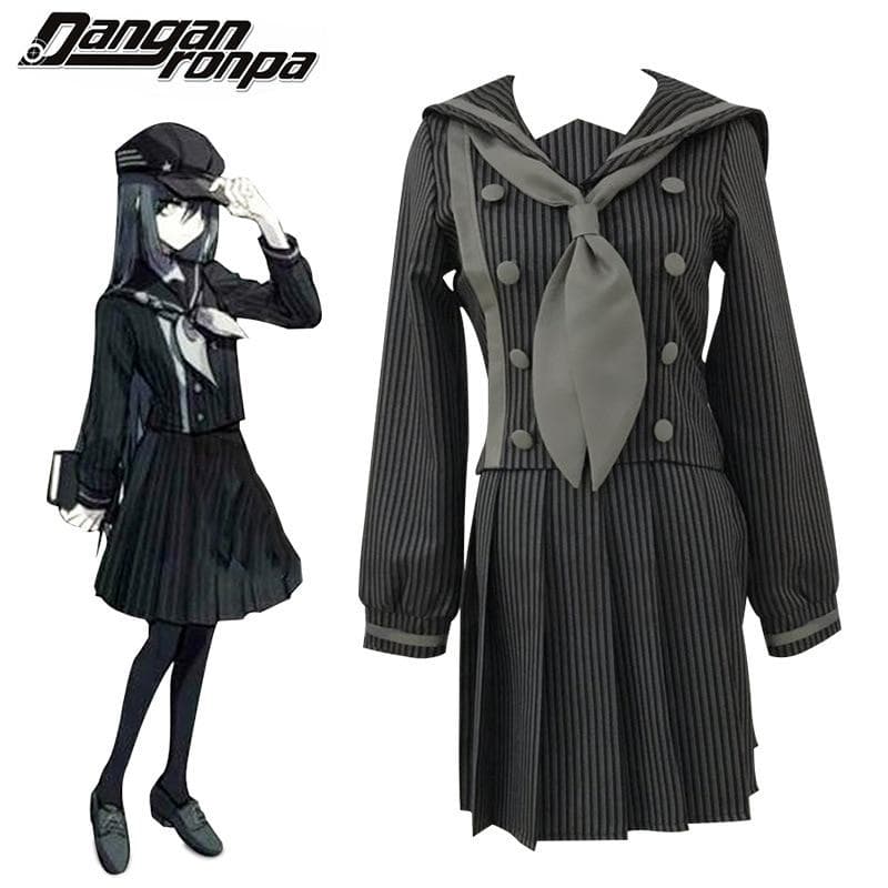 Danganronpa V3 Cosplay Saihara Shuichi Cosplay-kostyme Anime Game School Uniform Dress Antrekk Skjørt + Topp+ Sløyfe cm