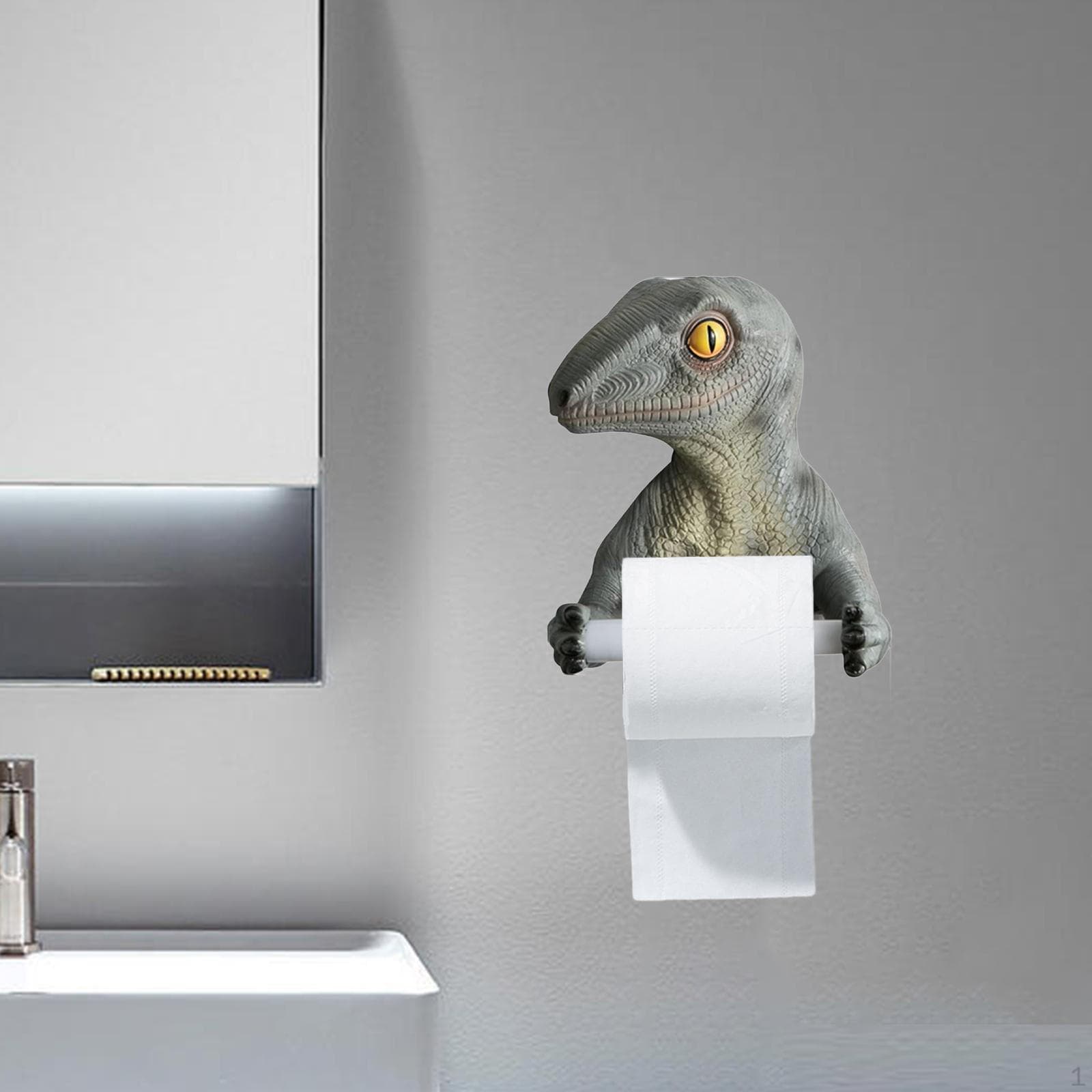 Dinosaurformet toalettpapirholder Veggmontert Kleenex Tegneserie 3D Oppbevaringshylle