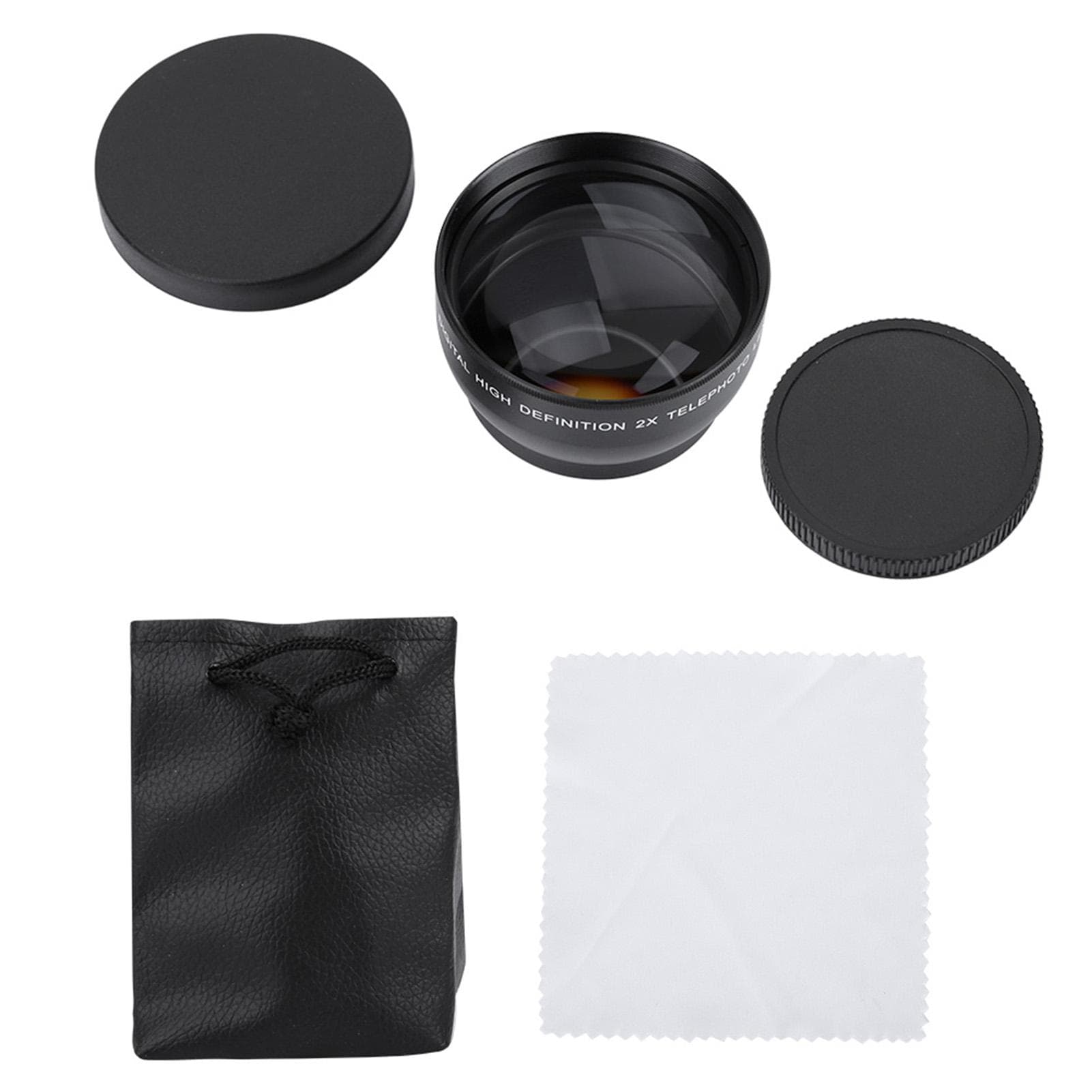 52 mm 2X forstørrelse HD Tele Converter Teleobjektiv for 52 mm monteringskamera Hvit