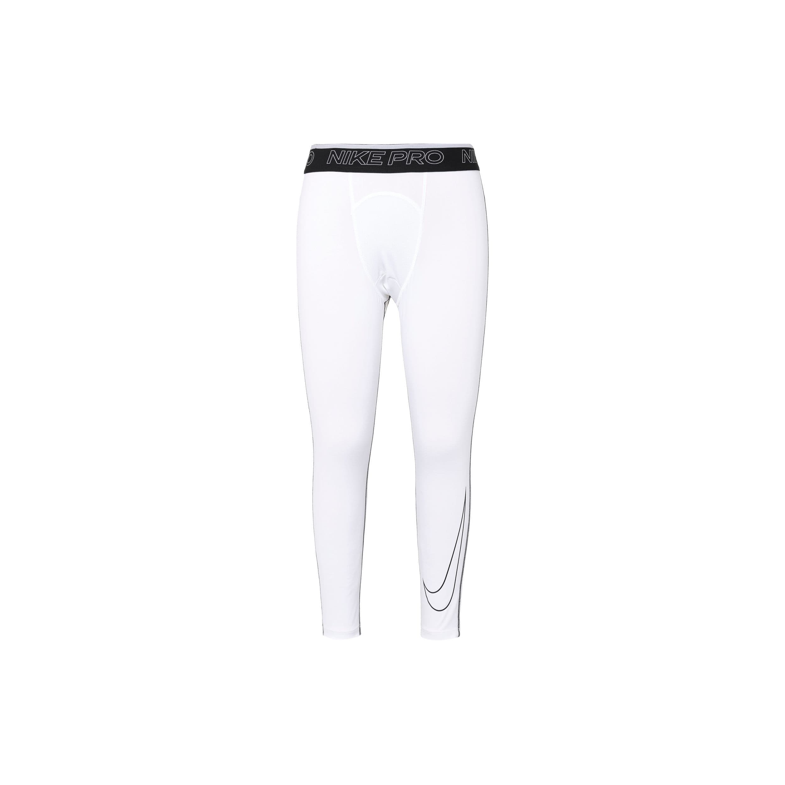 Nike Pro Dri-Fit Treningstights, Mellomlang, Trekvart Herreunderdeler Hvit DD1920-100 cm