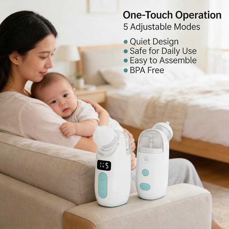 Naturlig Beroligende 2-i-1 Baby Nesesuger & Nebulizer – Skånsom Lindring