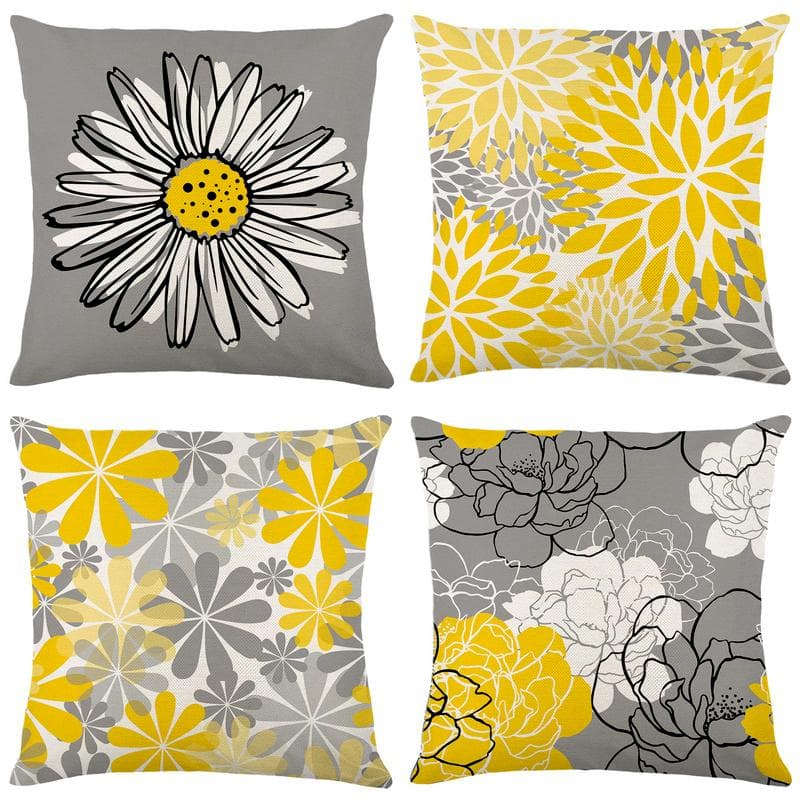 Vanntett utendørs putetrekk med blomstertrykk for hagemøbler, puter, benk 45x45cm