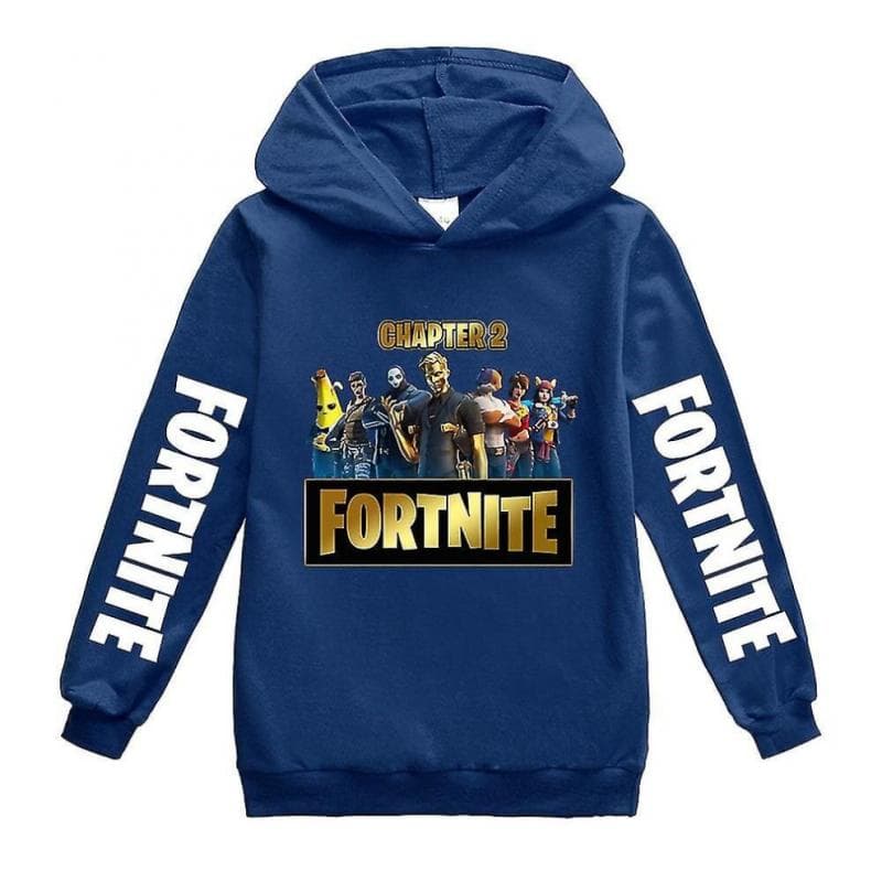 Hettegensere for barn til gutter Fortnite Hettegenser Bomull Hettegensere Vårklær Jenter Langermede topper Barn Casual antrekk cm Svart