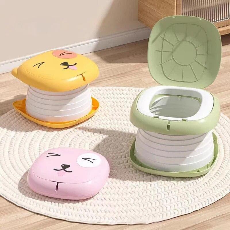 Barnetoalett Baby Travel Toalett Bærbar barnepottebil Forseglet anti-lukt urinal Grønn