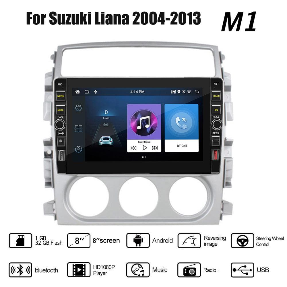 8 Tommer for Suzuki Liana 2004-2013 Med knappeknapp Android Bilradio Multimediaspiller Navigasjon Stereo GPS 2 Din 1+32GB
