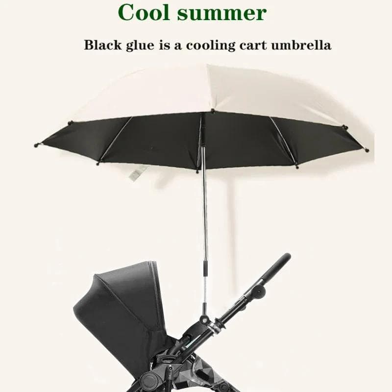Sammenleggbar Barnevognparaply UV Sol Regnbeskyttelse Parasoll 360 Grader Justerbar Universell Barnevogn Solskjerm TakdekselBab Blå