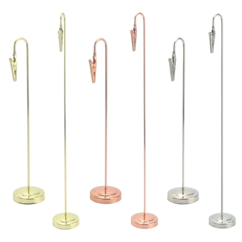 Visittkortholder Fotoholder med Klemmer Fotostativ Memoholder Klemkort Holder Postkortholder for Restauranter 20cm gull