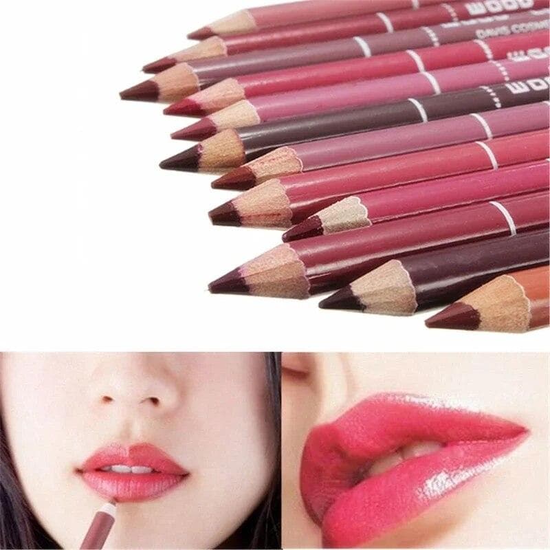 28 Farge Wood Lip Liner Vanntett Lady Charming Lip Liner Makeup Dame Langvarig kosmetisk verktøy Myk blyant