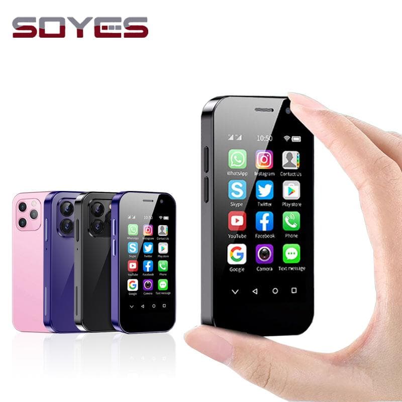 Soyes XS14 PRO 4G Liten smarttelefon 3.0 tommer Android 9.0 RAM 2GB/3GB ROM 16GB/32GB 2600mAh Face ID Dual SIM Mobiltelefon Svart