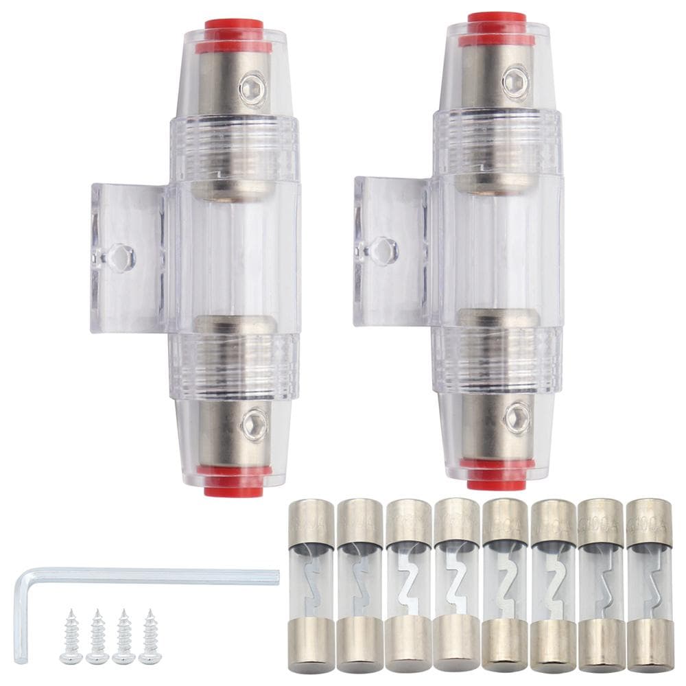 2 stk Bilstereo Refit AGU sikringsholder 4/8 gauge ledning med 100A 80A 60A 30A sikringer