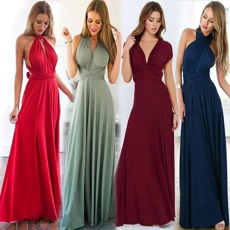 Sexy Kvinner Boho Maxi Club kjole Bandasje Lang kjole Fest Multi Way Brudepiker Cabriolet Infinity 2022 cm