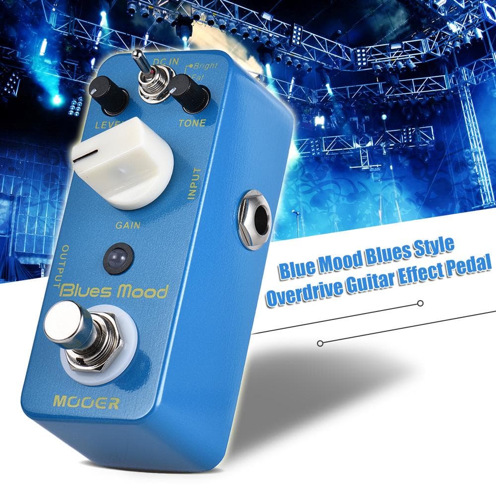 MOOER Blue Mood Blues Style Overdrive Gitar Effekt Pedal 2 Modi (Lys/Fet) True Bypass Full