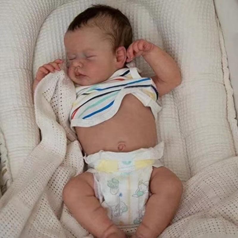 48CM Vaskbar Naturtro Myk Håndmalt Simulering Baby Reborn Dukke Barn Følge med Lek Dukkegave