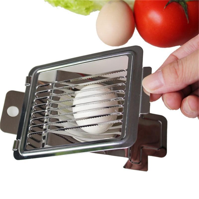 Eggkutter Rustfritt stål Eggskjærer Jordbærskjærer Kutter Tomatkutter