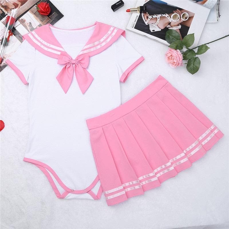 Scione Cosplay kostyme bleieelsker ABDL Anime Romper Damedress Jenteuniform Anime Rolleleksdress cm Rosa