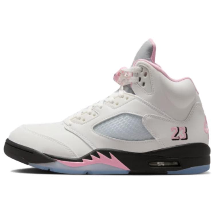 Air Jordan 5 Retro Medium Soft Pink Herre Sneakers Hvit Svart HQ7978-102 cm
