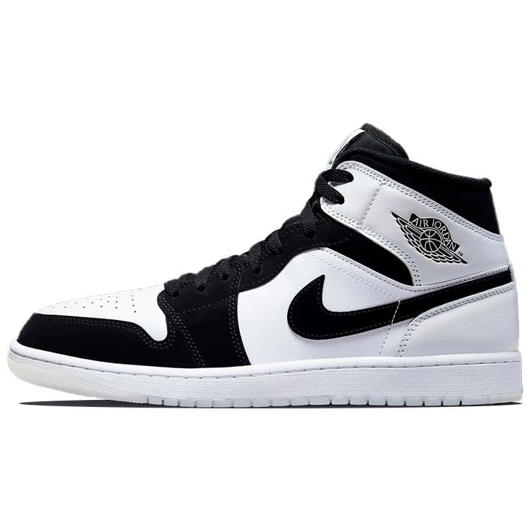 Air Jordan 1 Mid SE Diamond Herre Sneakers Hvit Svart Flerfarget DH6933-100 cm