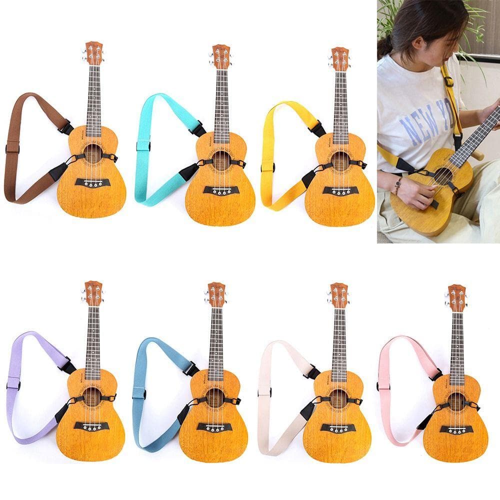 Salgssuksess Nylon Halshengende Gitar Tilbehør Justerbart Belte Musikkinstrument Stropper Ukulele Stropp