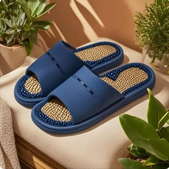 Massasje-akupressur-tøfler for menn - sklisikre sandaler for hjemmefotterapi, PVC-design om sommeren cm