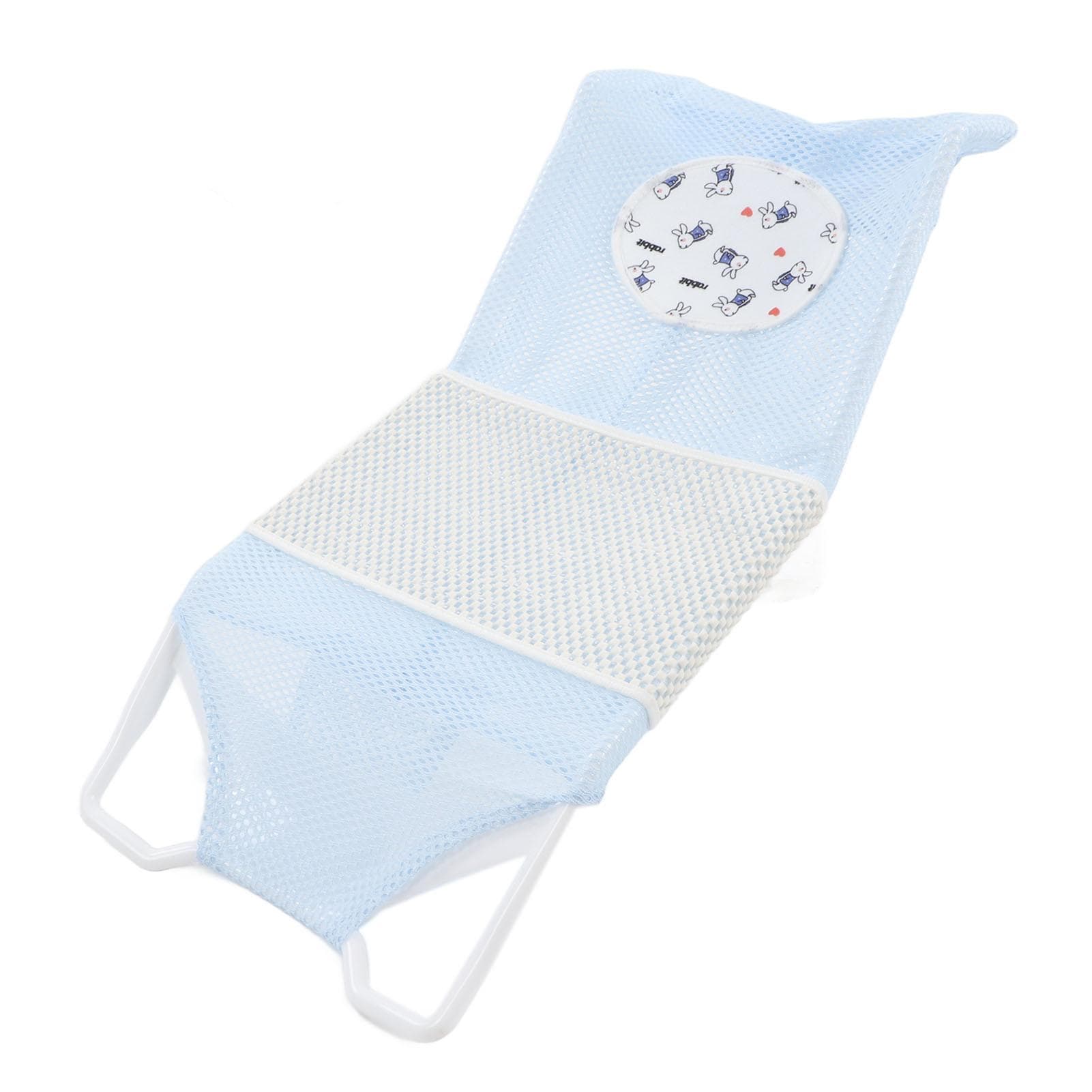 Baby Nett Badepute Søt Tegneserie Sikker Ergonomisk Nyfødt Badekar Støtte Nettmatte for Hjemmebruk Blå