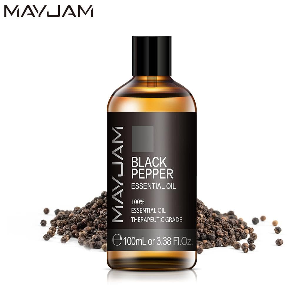 MAYJAM 100 ml essensielle oljer med sort pepper for å lindre muskelsmerter, fremme fordøyelsen, styrke immuniteten, sterilisering, massasje, yoga