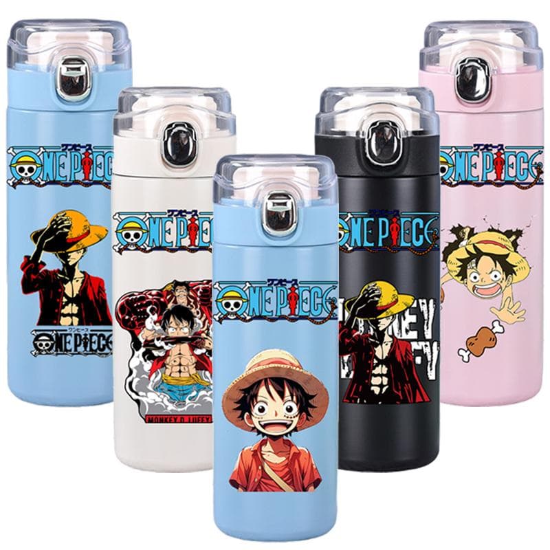 400 ml anime ett stykke trykt termosflaske i rustfritt stål krus Lekkasjesikker vakuumkolbe termisk kaffe te melk vannflaske