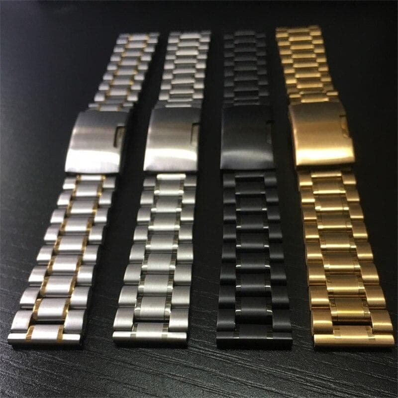 14mm 16mm 18mm 19mm 20mm 21mm 22mm 24mm 26mm Klokkebånd Solid rustfritt stål metallarmbånd stropper Håndleddsbånd beltetilbehør sølv