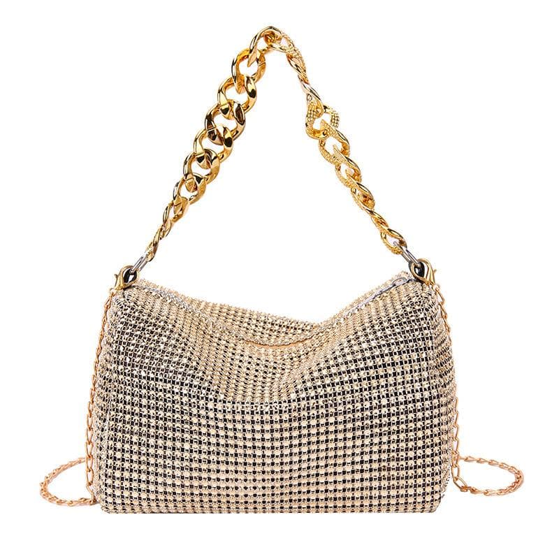 Rhinestone vesker for kvinner Chic Sparkly Evening Handbag Bling Hobo Bag skinnende sølv clutch veske til fest champagne