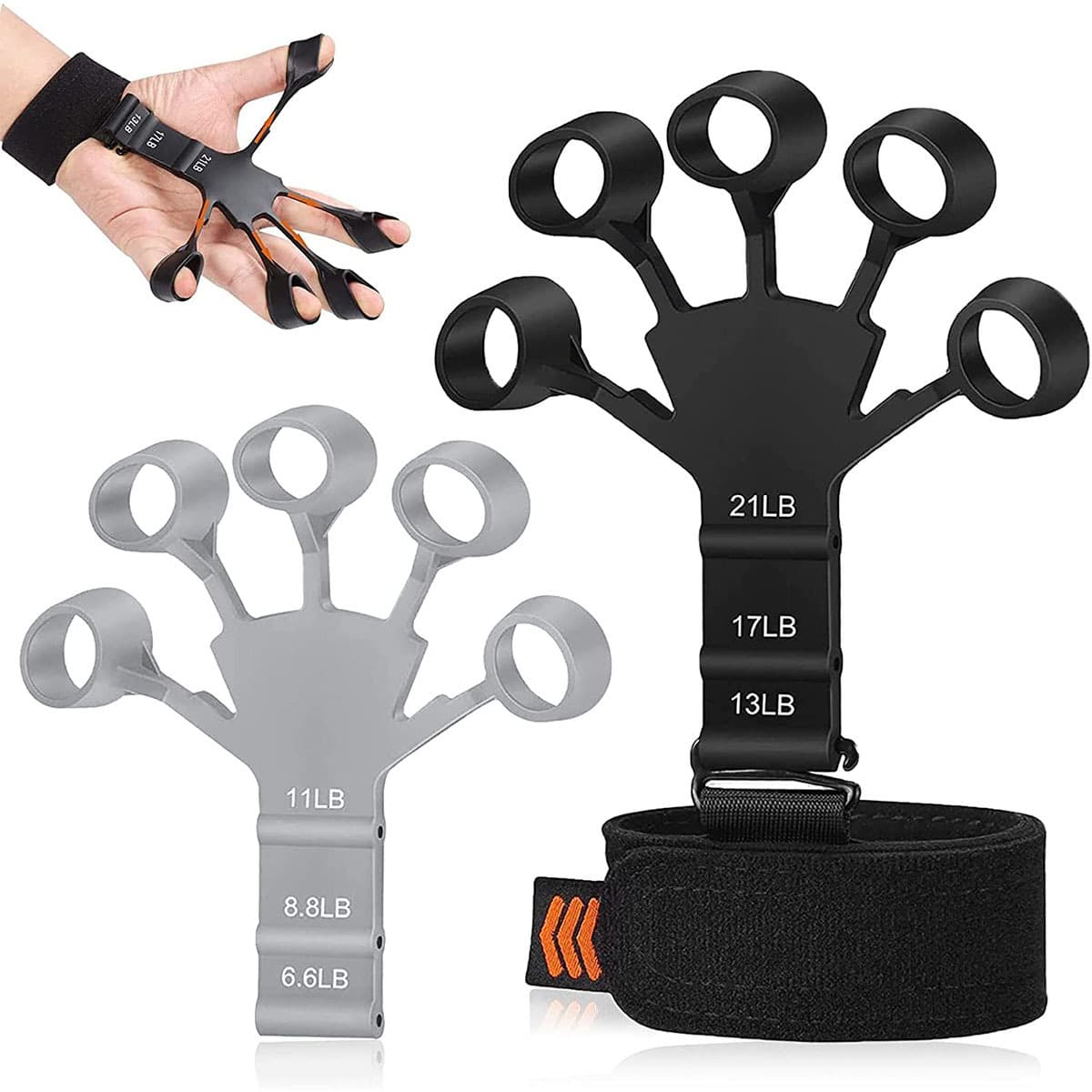 Fingertrener med 6 forskjellige motstander 2-pakning Multicolor1 L