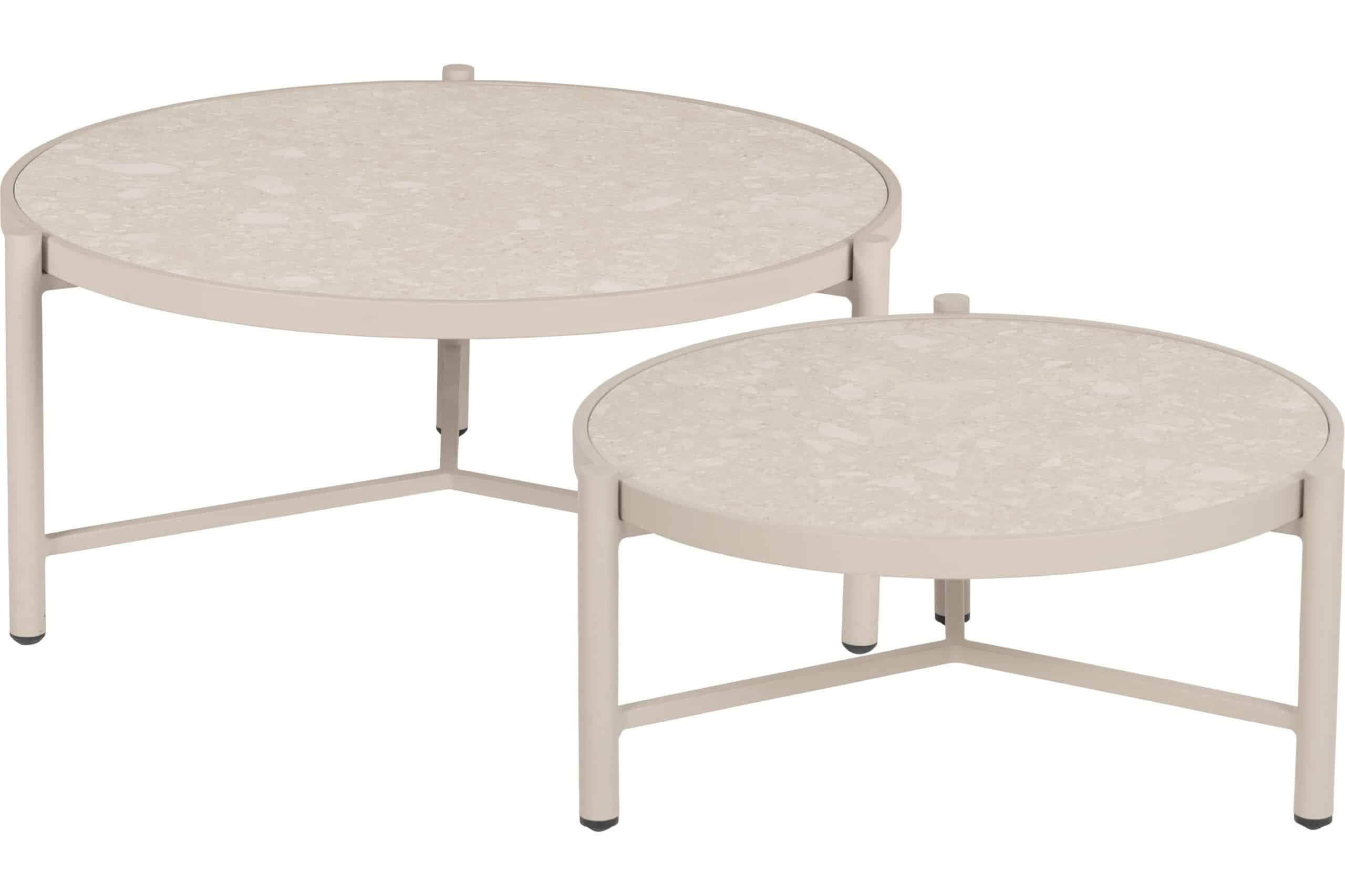 Nika sofabord Ø82 - Beige/Terrazzo