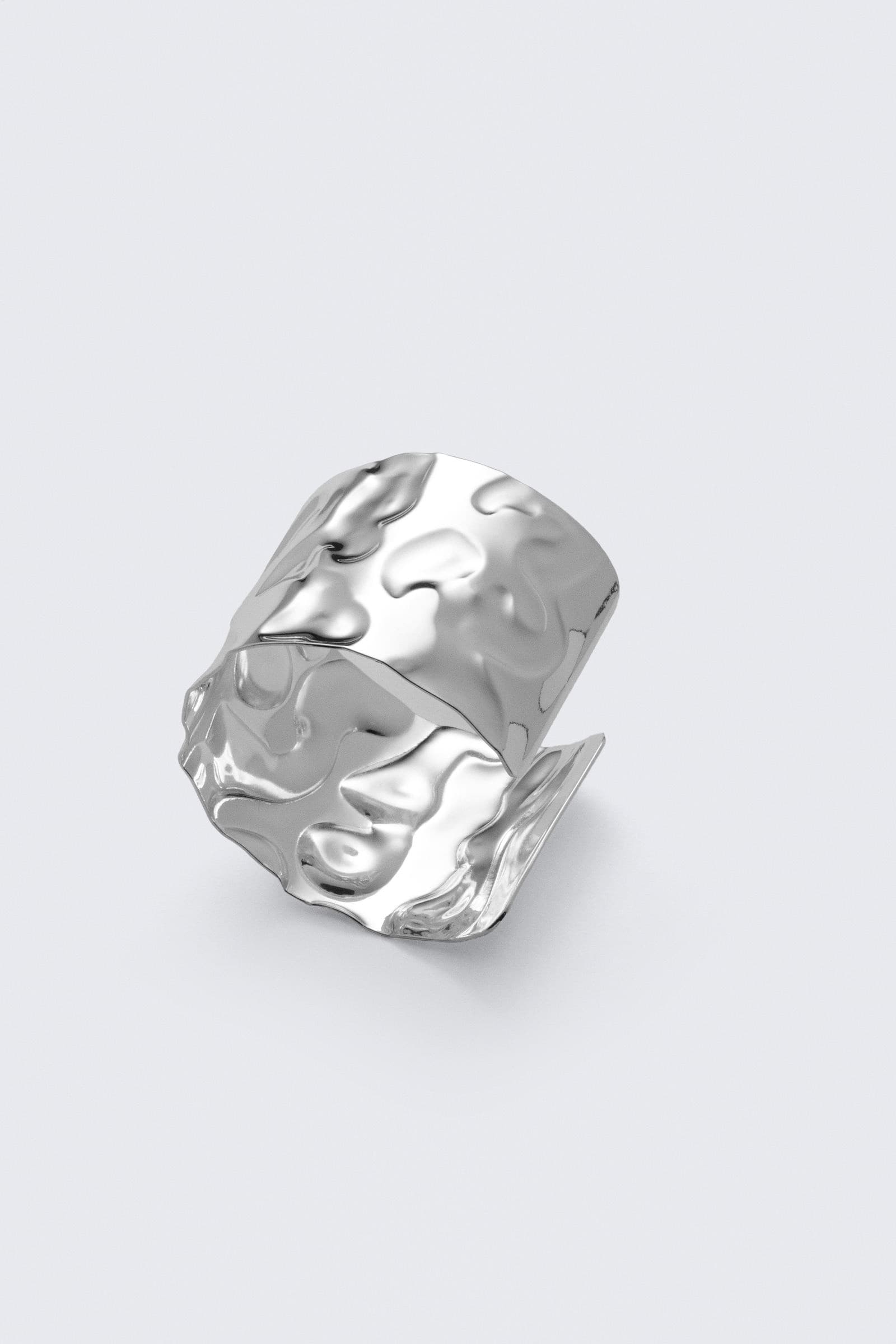 Wide Hammered Bangle