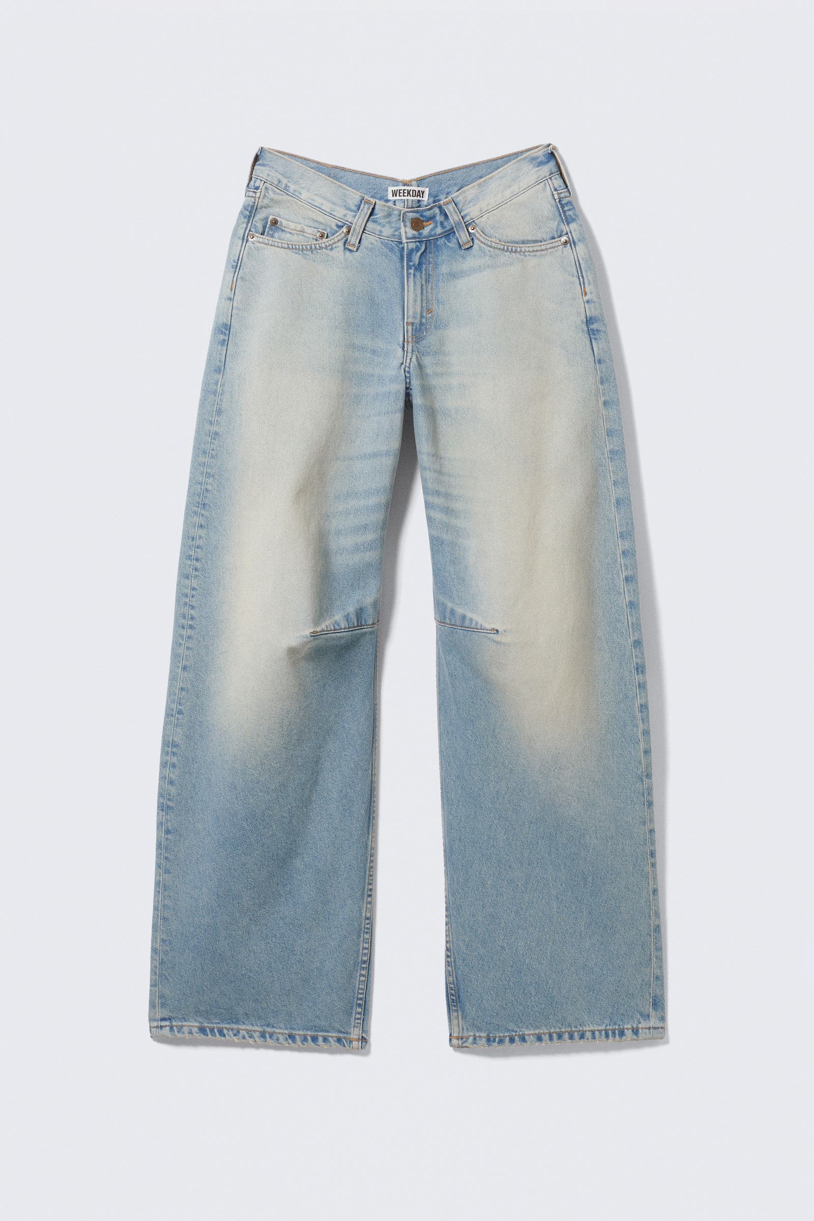 Oblique løs Barrel-jeans med lavt liv
