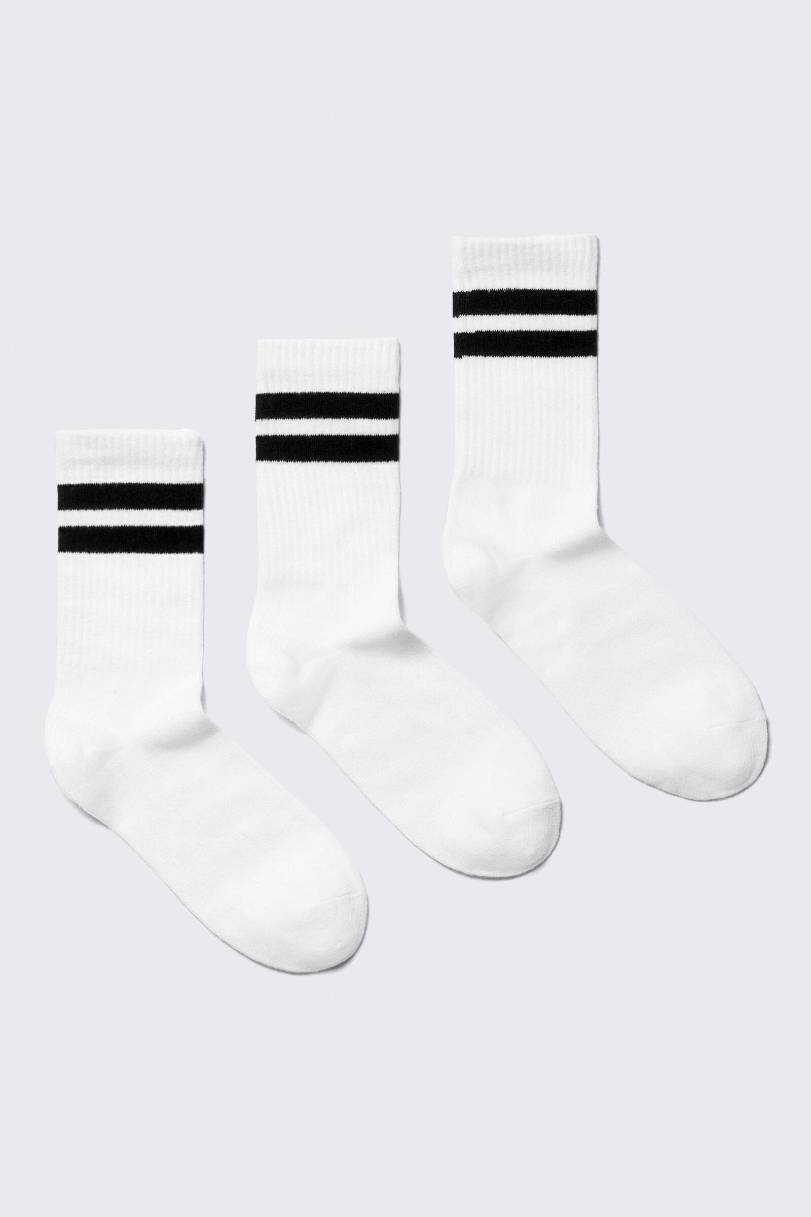 3-pakning stripete sokker