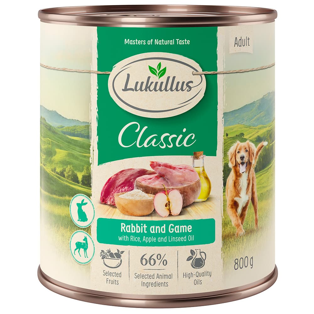 Kanin og vilt med naturris, eple og linolje - 6 x 800 g