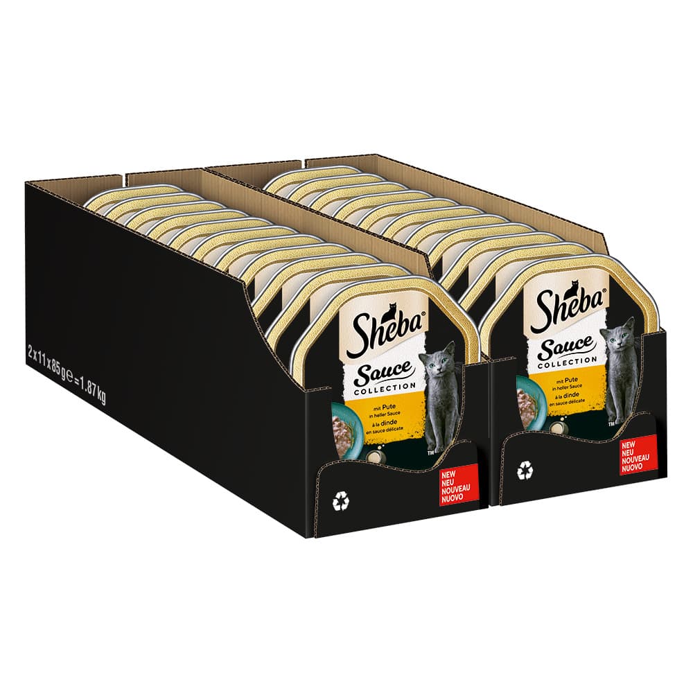 Sheba Megapakke skåler 44 x 85 g - Kalkunbiter i lys saus