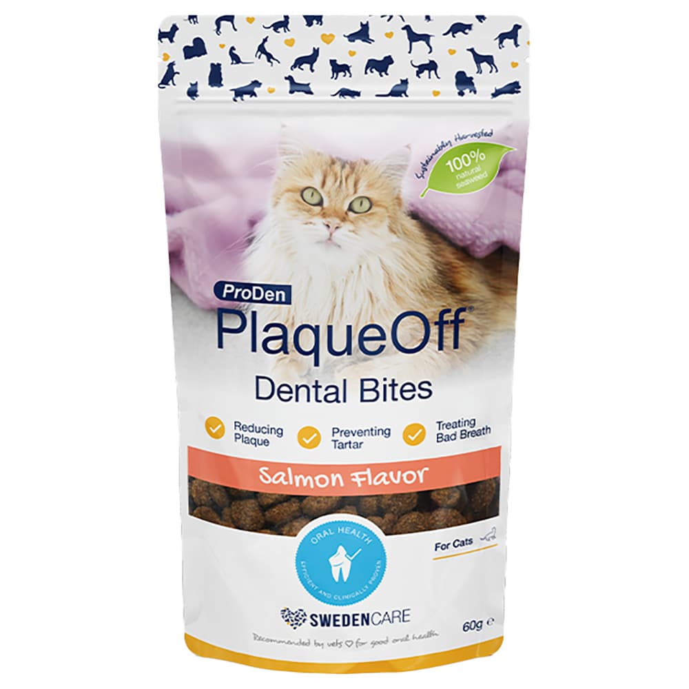 ProDen PlaqueOff croq-biter til katter - Dental Bites Laks (2 x 60 g)