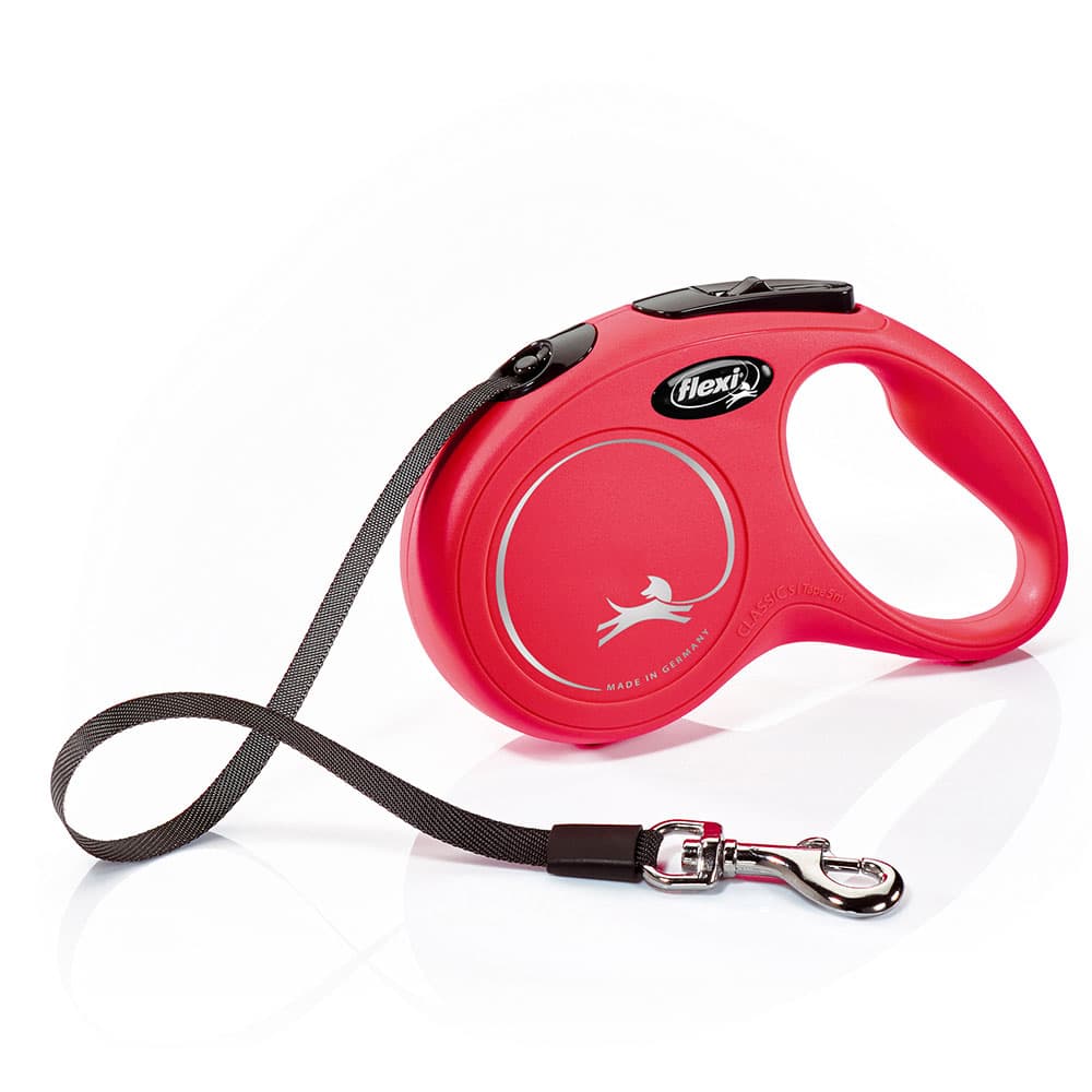 flexi New Classic hundebånd rødt, 5 m - Størrelse S: opptil 15 kg