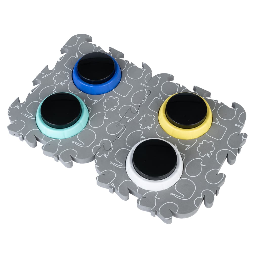 TIAKI Pet Talking Buttons "Let's Talk!" - Ø 9 x H 4 cm, 4 stykker