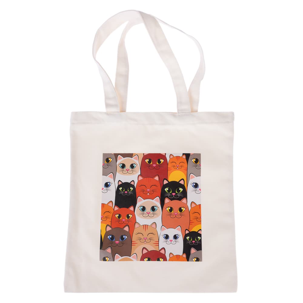 TIAKI veske i lerret "Smiling Cats" - 1 stk